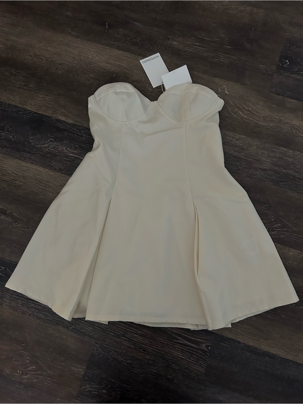 PepperMayo Strapless Cream Dress